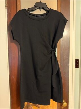 Black Side-Tie Mini Dress
